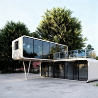 Contenedor Modular Prefabricado de 20, 30 y 40 pies, Oficina Portátil, Casa Cápsula Tipo Apple, Cabaña de Resort, Dormitorio de Acero con Panel Sándwich