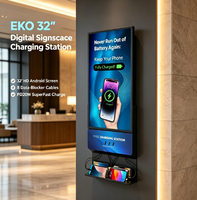 Station de recharge murale Y2 Power EKO2 avec écran numérique 32 pouces et chargeur PD 20W pour centres commerciaux et aéroports