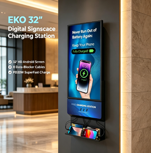 Station de recharge murale Y2 Power EKO2 avec écran numérique 32 pouces et chargeur PD 20W pour centres commerciaux et aéroports - Product Image 1