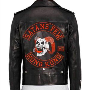 사탄스 몇 개 홍콩 MC 오토바이 엠블럼 자수 다리미 온 패치 4PCS 오토바이 클럽 오토바이 가죽 자켓 패치 - Product Image 6