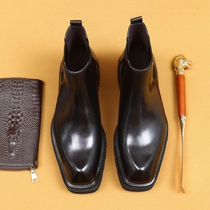 Botas de Hombre de Piel Vacuna de Estilo Inglés con Suela Gruesa, de Caña Alta, Planas y Redondas, Casuales, de Moda, las Más Vendidas del 2025 - Product Image 3