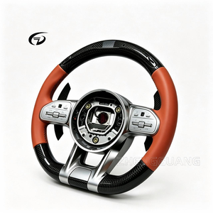 Volant en fibre de carbone LED niveau 45 adapté aux Mercedes C217 W221 W222 S63 C63 GLA45 C43 SLC <span class=keywords><strong>43</strong></span> R172 <span class=keywords><strong>AMG</strong></span> W205 CLA <span class=keywords><strong>GLA</strong></span> - Product Image 2