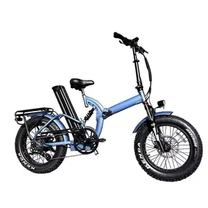 全新中国供应商全悬挂500w 750w 1000w 1200w八方可折叠ebike 20英寸胖轮胎电动自行车折叠自行车