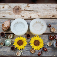 Twller 3D Blumen-Dekorations-Silikonform für Kerzen und Harz DIY Sonnenblumen-Aromatherapie Silikonformen für Kerzen
