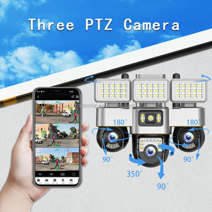 ไฟถนนข่าย12MP 3เลนส์3 PTZ สำหรับกลางแจ้งพร้อมกล้องวงจรปิดสมาร์ทเน็ต V380โปร4G ซิมการ์ดกล้อง IP Wi-Fi 8K 4K - Product Image 2