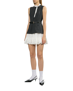 Sweet Solid Ruffled Breathable Lace Vest-Dress with Digital <b>Printing</b> for Summer - Product Image 3