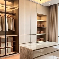 Magnifique meuble de chambre à coucher de garde-robe personnalisé au design moderne en bois