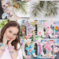 Kit de fabrication de bracelet pour filles, papillon unique, fleur transparente, réglable, créatif, jouets à coller, idée de cadeau d'anniversaire