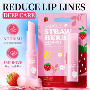 Bálsamo Labial Hidratante SADOER con Vitamina C y Extracto de Fresa, Nutritivo, Reparador, Anti-Agrietamiento, Mejora la Sequedad, Reduce las Líneas de los <span class=keywords><strong>Labios</strong></span>, Productos para el Cuidado de los <span class=keywords><strong>Labios</strong></span> - Product Image 2