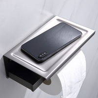 Porte-papier hygiénique mural gris pour pistolet Porte-papier de salle de bain Porte-rouleau de papier hygiénique en acier inoxydable