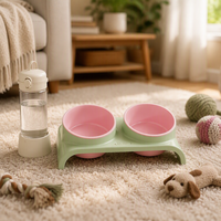 Bol pour chien et chat en plastique écologique, portable, étanche, 2 en 1, pour une utilisation en intérieur