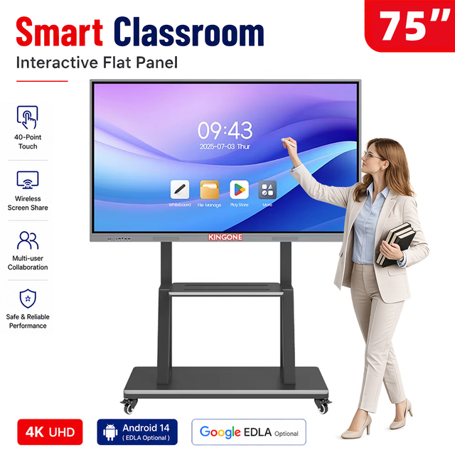 KINGONE OEM 55 65 75 85 86 100 110 Inch Interactive Flat Panel Multi Touch Screen Digital Whiteboard Smart Board for Education