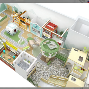 Equipo de Juegos Interior de Lujo para Niños, con Diseño de Edificios Urbanos, Juego de Roles Multifacético, Aprendizaje STEAM, Juego Suave para Cafeterías, Centros Comerciales y Supermercados - Product Image 2