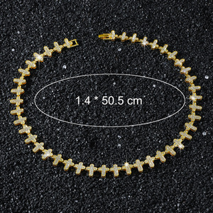 New Hot Selling Simple Design Geometric <b>Cross</b> <b>Chain</b> Necklace Hiphop Style Alloy Gold Silver Plated Men Necklace Fashion Jewelry - Product Image 5