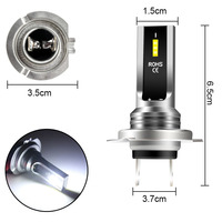 DAO Nouvelle ampoule LED COB pour phare et antibrouillard H7/H11 9005 9006 5202 4000LM 6000K 12V 25W
