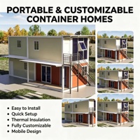 Conteneur à double étage, pliable, personnalisable, mobile, installation rapide, robuste et durable