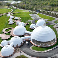 Tente géodésique personnalisée de grande taille avec structure en acier galvanisé pour salons professionnels et expositions en plein air, capacité de 500 personnes, toutes saisons
