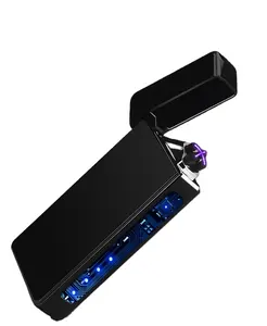 Toptan USB şarj edilebilir Metal çinko alaşım çakmak özel Logo baskılı benzersiz klasik rüzgar geçirmez elektronik plazma sigara