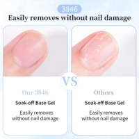 Gel de base et de finition pour ongles 15 ml, marque privée, gel de base caoutchouc, vernis à ongles UV Soak Off, sans résidu, haute brillance, personnalisation OEM du logo