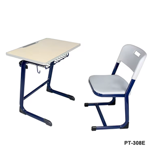 High Quality Modern School Single Person Adjustable Steel Plastic & MDF Desk and <b>Chair</b> With 3-Year Warranty Aoyasi Brand PT-308K - Product Image 2