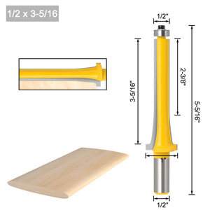 Carbide Tipped Roundover Router Bit 12mm Shank 5mm Radius 135mm Length <b>Woodworking</b> CNC Cutting <b>Tool</b> - Product Image 2