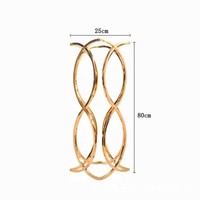 Nouveaux supports à fleurs carrés en métal doré pour centres de table de mariage, supports géométriques pour vases à fleurs pour réceptions et mariages