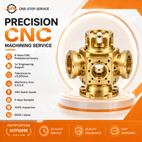 Composant de corps de vanne multi-ports en laiton usiné CNC 5 axes de haute précision sur mesure pour l'usinage d'équipements industriels de fluides
