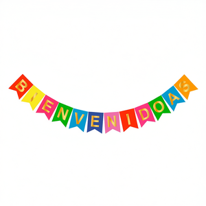Guirnalda Bienvenidos Letras Multicolor Doradas 13 Piezas 4M Banner para Fiesta - Product Image 2