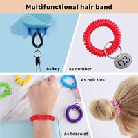Porte-clés en plastique pour poignet, spirale élastique, élastique, pour fitness, gym, sport