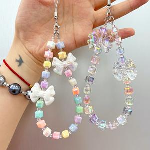 Cuentas cuadradas pequeñas prismáticas chapadas en Color UV translúcido DIY pulseras collar accesorios cuentas acrílicas cuentas de cubo de azúcar - Product Image 2