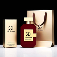 Fabrication de flacons de parfum 20ml 30ml 50ml 100ml flacon de carré de luxe vide flacon de parfum noir avec boîte