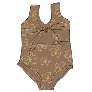 Costume da Bagno Reversibile Estivo Personalizzato con Stampa Hawaii per Bambini, Alta Elasticità, Indossabile su Entrambi i Lati, Costume Intero per Bambine - Product Image 4