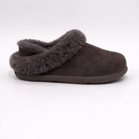 Pantoufles d'hiver et d'automne pour femmes en daim de vache, doublure en peau de mouton véritable, semelle extérieure en caoutchouc, pantoufles confortables et chaudes pour l'intérieur et l'extérieur