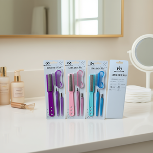 Lima De Unas Nail Art Set 3Pc Manicure Tools With File Brush And Tweezers For Home Use - Product Image 3