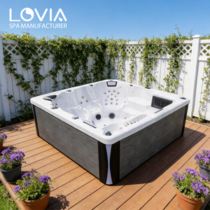 Bain à remous de luxe pour 5 personnes, jacuzzi extérieur, hydrothérapie, bain à remous avec siège lounge, massage, bain à remous - Product Image 3