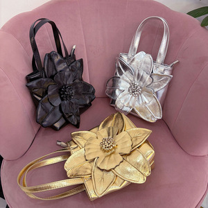 Borsa a secchiello da donna in pelle sintetica floreale 3D <span class=keywords><strong>piccola</strong></span> borsa da sposa per festa da sera pochette da sposa borse firmate di lusso francese - Product Image 5