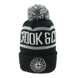 Thiết Kế Tùy Chỉnh Màu Xanh Beanies Với 3D Thêu Logo Dệt Kim Pom Pom Thể Thao Bobble Mũ Cho Mùa Đông - Product Image 1