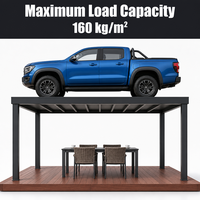 Pergola en aluminium avec persiennes latérales, toit à persiennes réglables et éclairage LED pour jardin