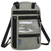 Tas selempang uang dapat disesuaikan, dompet paspor, tas tangan lipat, tas selempang dokumen organizer rfid, dompet leher dapat disesuaikan