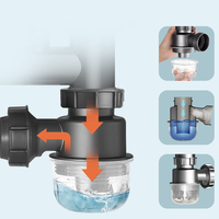 Kit de raccordement pour évier double en acier inoxydable avec filtre à déchets végétaux – Pièces d'évier de cuisine en gros