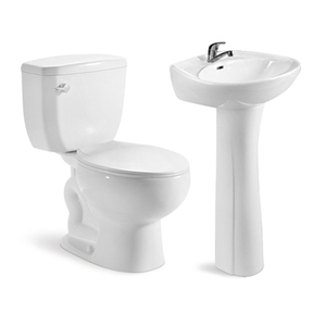Juego de Inodoro de Cerámica, Diseño de Estilo Árabe, Inodoro de Dos Piezas, Blanco, Moderno, Redondo, Embalaje Estándar para Exportación - Product Image 1