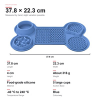 Nouveau Tapis de léchage pour animaux de compagnie en silicone texturé en forme d'os, transfrontalier, avec ventouse, pour alimentation lente