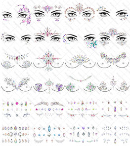 بيع بالجملة وشم مؤقت لاصق ماسي حجر الراين جوهرة وجه جسم ملصق جوهرة لحفلات المهرجان - Product Image 2