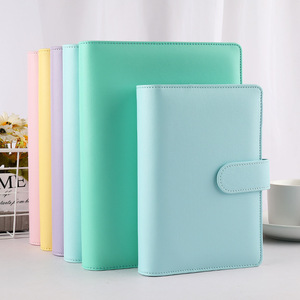 Custom Macaron PU Leather 6 Anéis Pasta Espiral A6 A5 Notebook Pasta Agenda Planner Organizador Jornal Papelaria - Product Image 2
