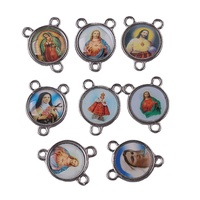 Centre de 108 pièces, 14*19mm, bijoux religieux, images mixtes, pour bricolage, cadeau, chapelet de prière et bijoux faits à la main