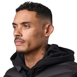 Veste matelassée noire à capuche pour homme, fermeture éclair intégrale, isolée, coupe-vent, thermique, pour sports de plein air, vêtements d'extérieur - Product Image 3