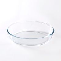 Plat à pâtisserie en verre borosilicate de haute qualité de 3 L en forme d'ovale pour four à micro-ondes