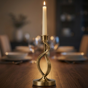 Modern <b>Twisted</b> Metal <b>Candle</b> Holder Stand Decorative Taper <b>Candle</b> Holder Tabletop Centerpiece Home Decor Luxury Living Room Decor - Product Image 3