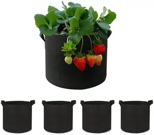 High quality customized 3/5/7/10/15/20/25 Gallon Non Woven Fabric Nursery Pot Cheap Felt Grow Bags for greenhouse vegetable