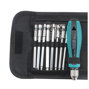 Set di <span class=keywords><strong>Cacciaviti</strong></span> 9/10 Pezzi con Impugnatura, Punte Phillips, a Taglio, a Bussola, Esagonali, Torx, in Confezione con Borsa, Utensili Manuali - Product Image 1